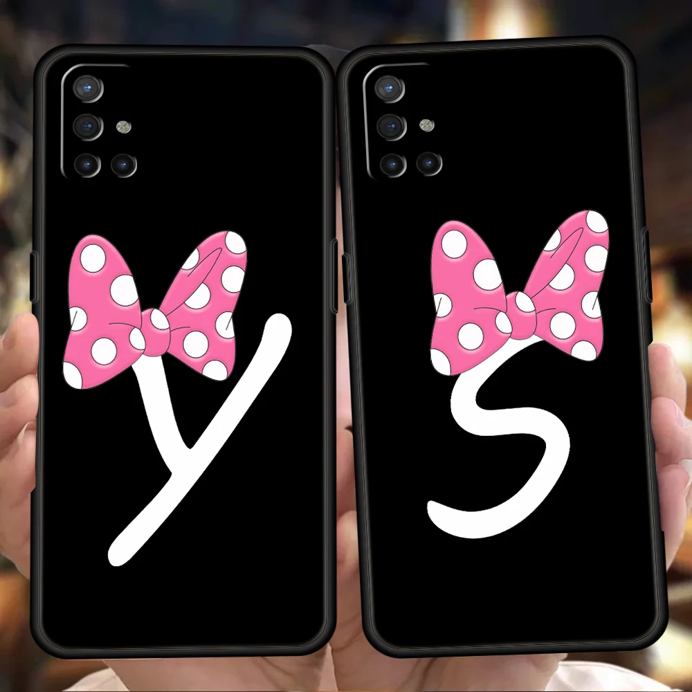 Cartoon Bow Letter Luxury Phone Case For Oneplus Nord N100 N200 N10 10 7 8 9 7T 8T 9R 9RT 10R CE 2 Z Pro 5G Silicone Cover Coque