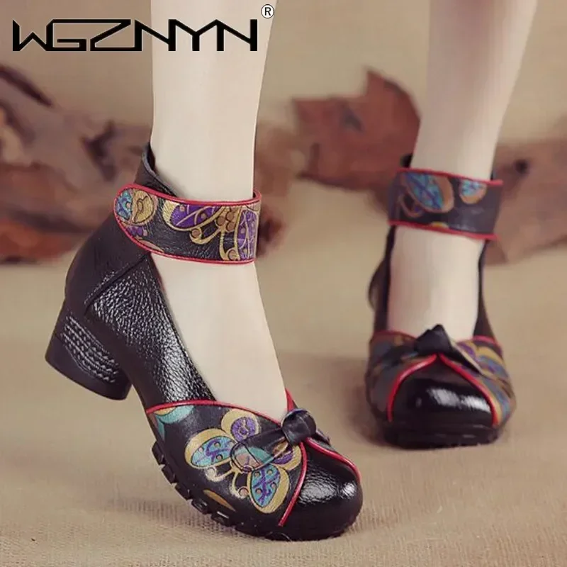 NEW Women Pumps Casual Style Square Med Heel Spring Elegant Shallow Ladies Thick with Shoes Womens Platform Heels Women Shoes