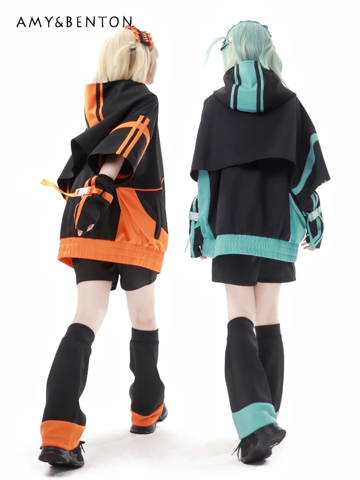 Mine Mass-Produced Goth Oversized Hooded Sweatshirt Wide Leg Pants Two Piece Set Women Outfits Japanese Street Kawaii Short Sets