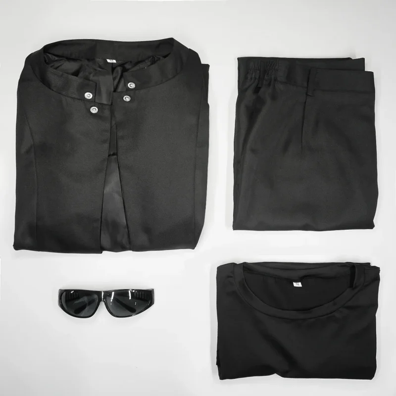 Costume de cosplay Neo The Matrix Resurrections, ensemble haut et pantalon noirs, tenues de fête d'Halloween, de carnaval et de mascarade pour hommes, ensemble de cosplay