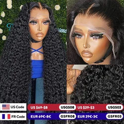 hd water wave wigs 13x4 13x6 lace frontal 30 40 inches 100% brazilian curly deep wave lace front human wigs on sale for women