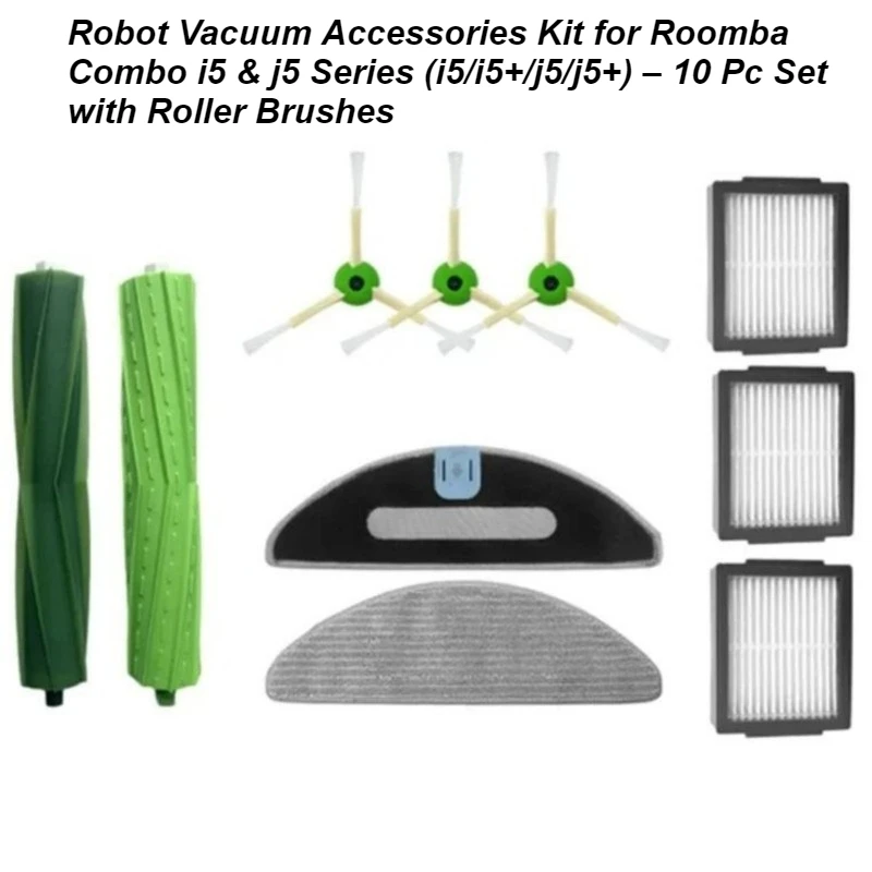 

Compatible with Roomba Combo i5/i5+/j5/j5+ – 10 Essential Replacement Parts Kit for Robot Vacuum Cleaner Accessories