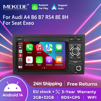 MEKEDE 2+32GB Car Radio Android 14 Wireless CarPlay Auto Multimedia Player For Audi A4 B6 B7 RS4 8E 8H Seat Exeo BT RDS GPS WIFI