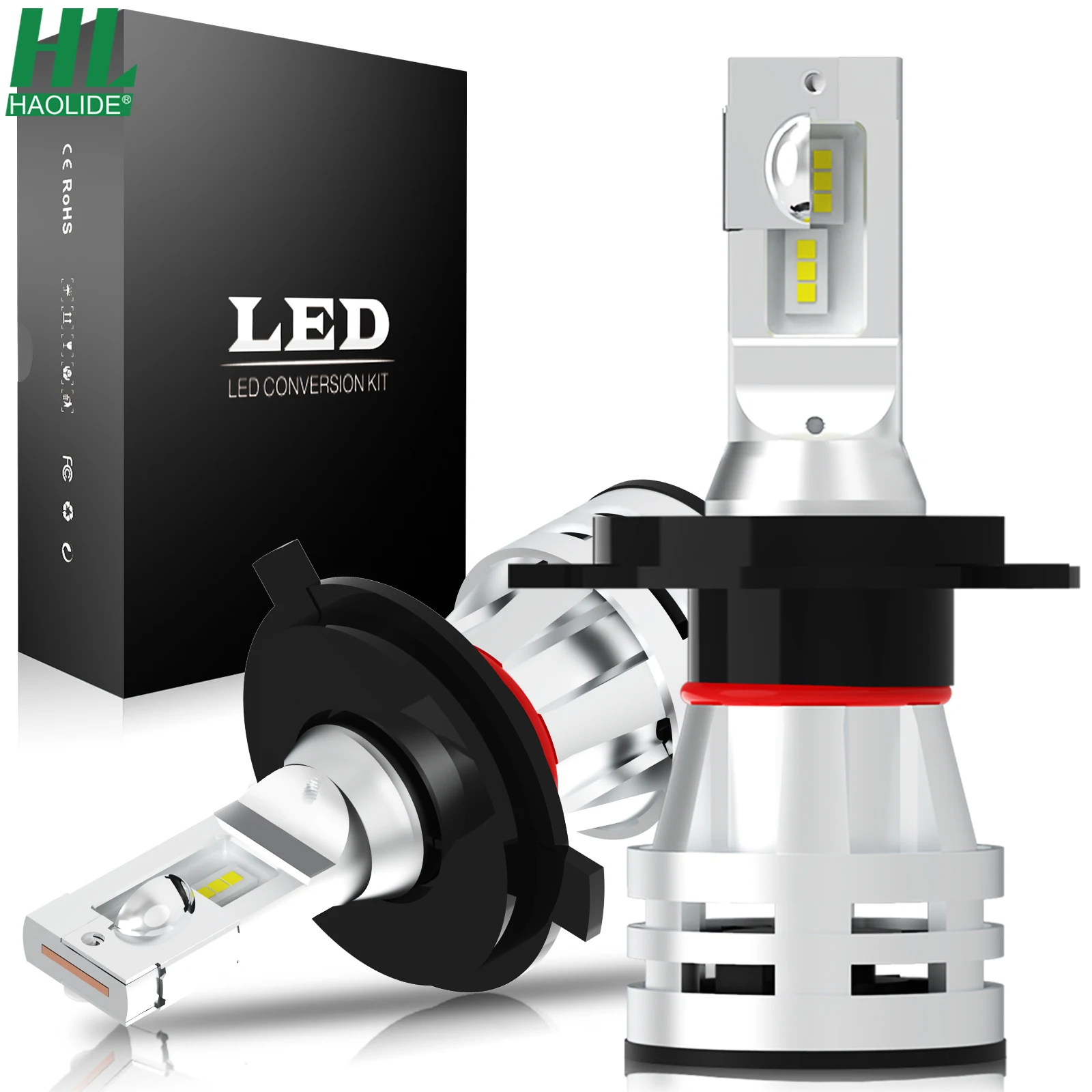 Супер яркие лампы для фар головного света HAOLIDE 6500K H7 H4 лампы головного света H1 H11 H3 9005 HB3 9006 HB4 дальний и ближний свет 12 В 24 В