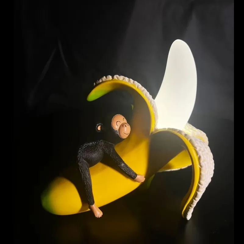 Fashion Art Carving Monkey Banana Accent Light Emitting Diode New Year Office and Home Charging Night Light