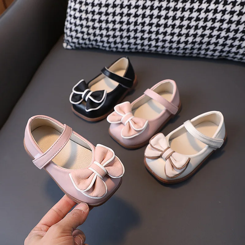 Baby Girl Shoes Soft PU Patent Leather Flats For Girls Kids Little Children Casual Flats Size 21-30 Shoes Cute Sweet Princess