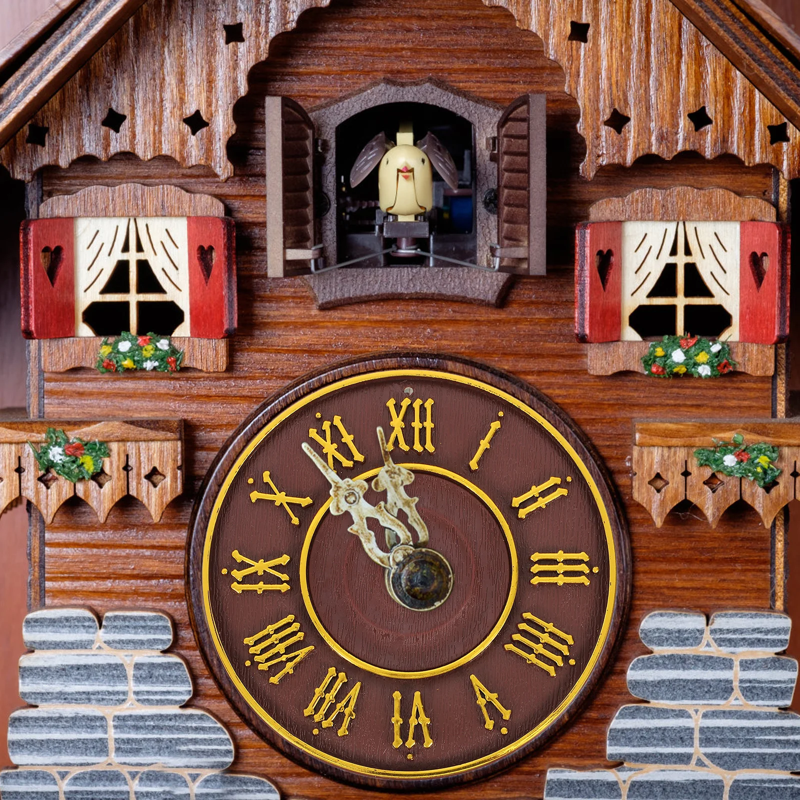 

1pc Cuckoo Vintage Wall Hanging Chiming Clock For Home Office Kitchen Decor Roman Numerals Pendulum Quartz Movement