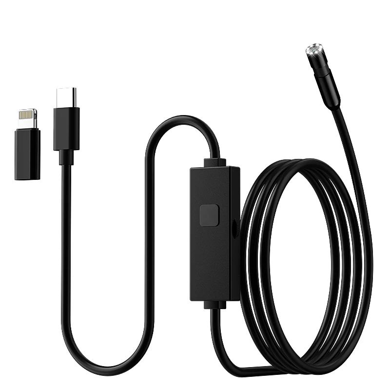 

Водонепроницаемая эндоскопическая камера Type-C для осмотра труб, видео-USB-датчик с LED-подсветкой, бороскоп для диагностики автомобилей, для телефонов iOS iPhone и Android