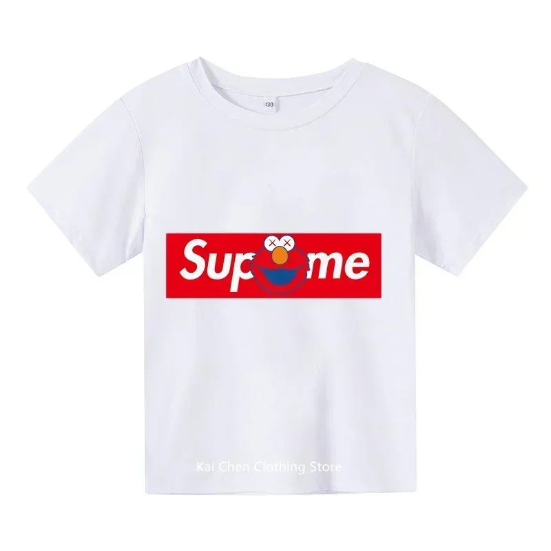 Cute Cartoon set Kids T-Shirts Short sleeve Tops Sesame Street polyester quick dry Design Print Boys Girls Funny Summer Tops