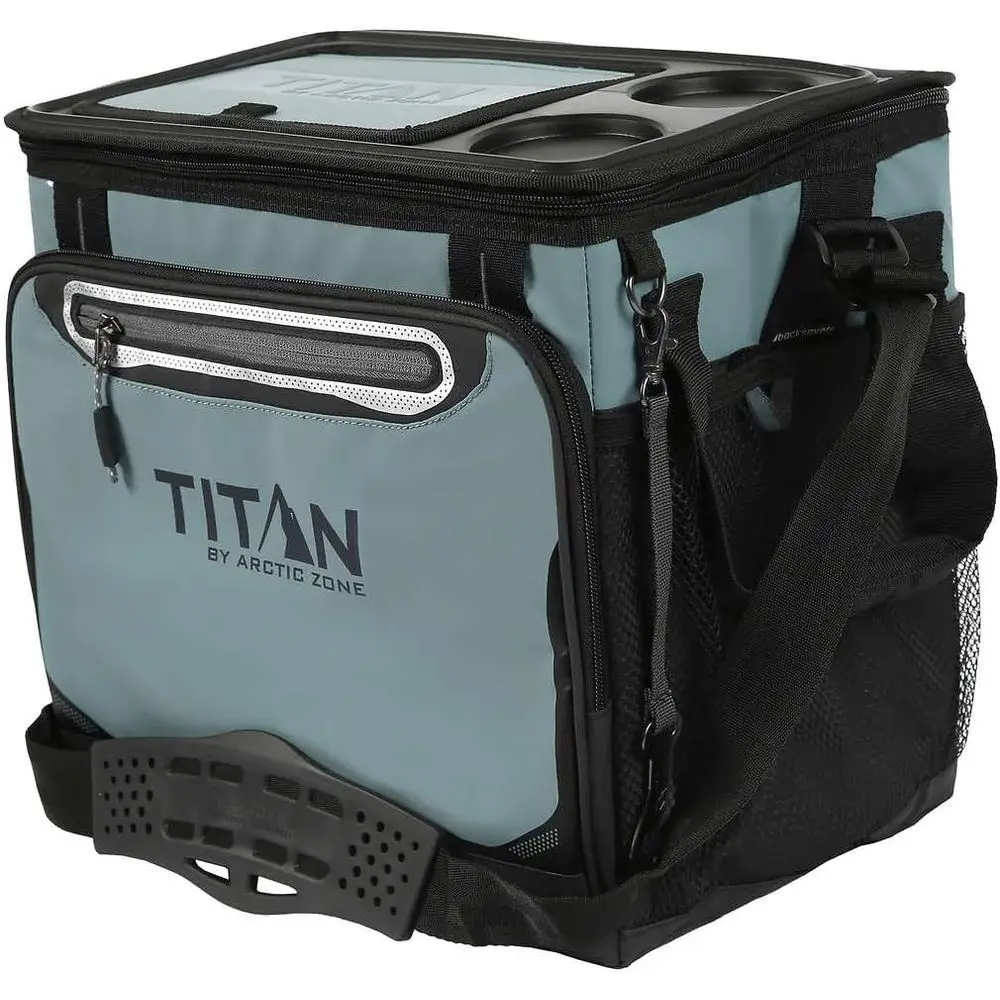 

Insulated Leak-Proof Collapsible Cooler Bag, 40-Can Capacity, Teal & Blue