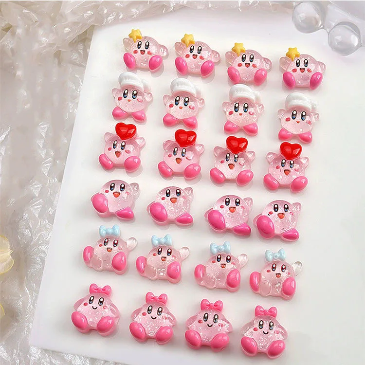 50Pcs Japanese Ice-Glass Beautiful Nail Charms – Cute 3D Cartoon Resin Nail Decor for Kawaii & Crystal-Clear Manicures