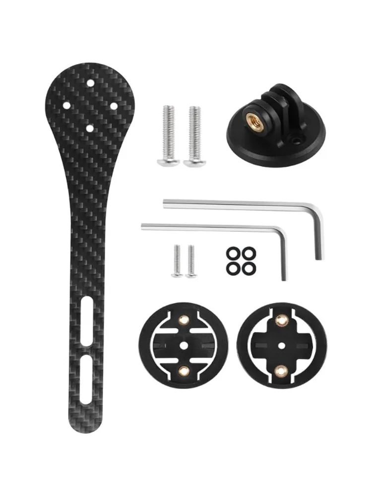 AliExpress NONE Carbon Fiber Bike Out Front Computer Mount, Cycling Handlebar Holder with Camera Extension Bike Lights & Action Cameras