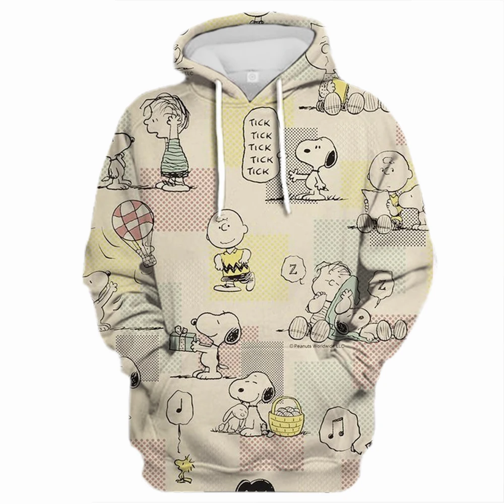 Spring and Autumn Disney Snoopy Printed Hoodie Casual Street Style Fashionable Simple Women\'s Top Pullover