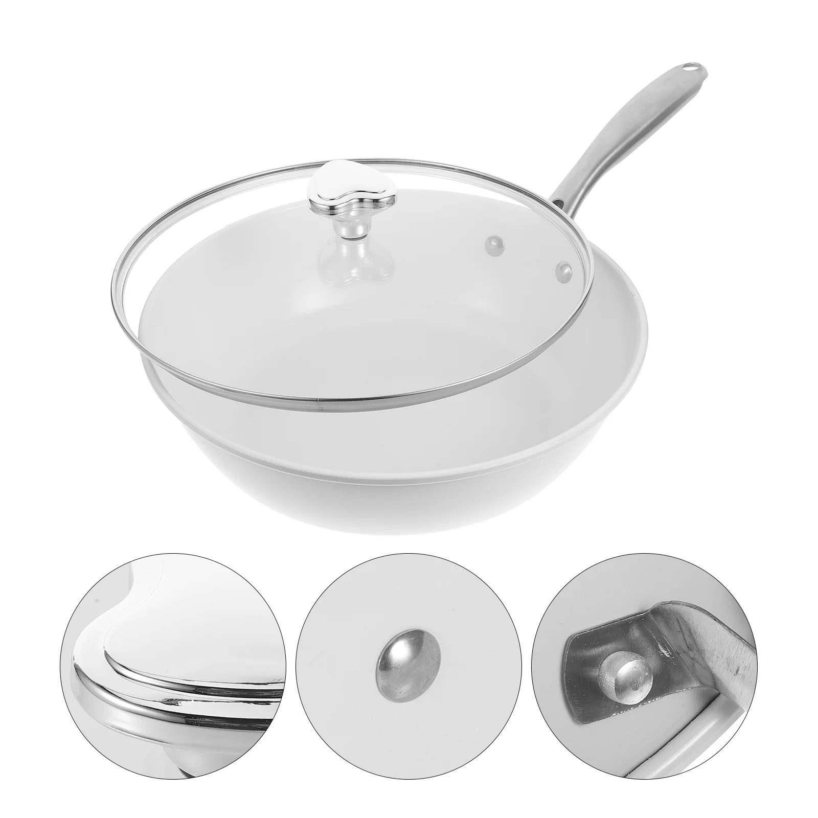 

Wok Stir-fry Pan Non Stick Frying Pans Traditional Nonstick Kitchen Cooking Flat Bottom