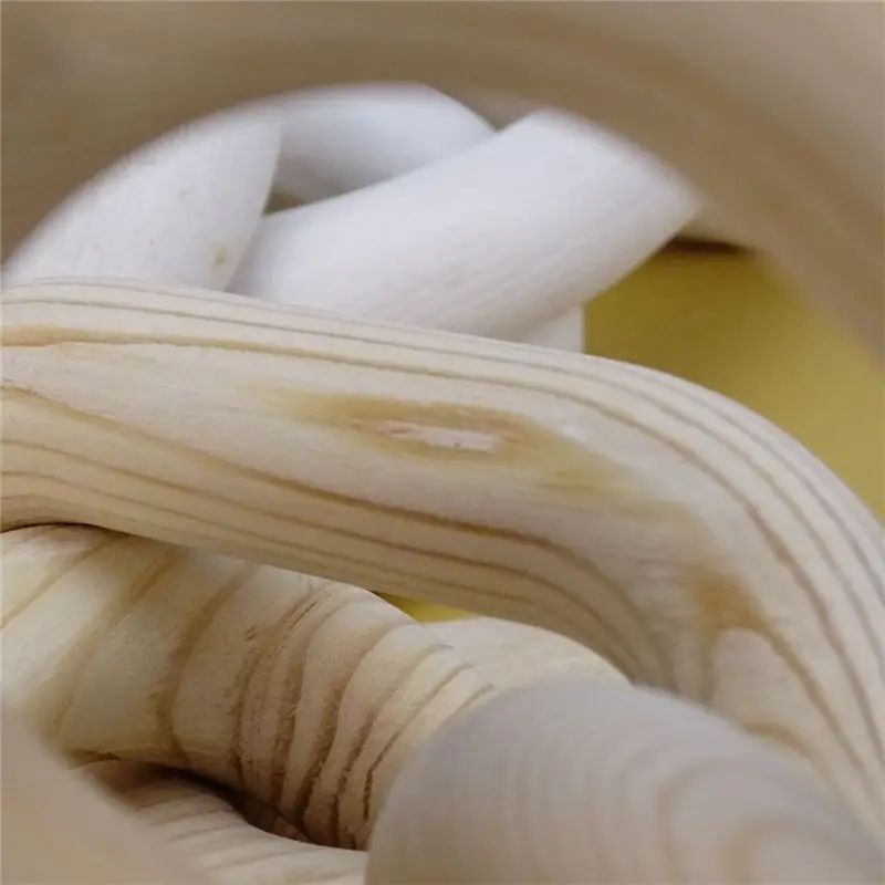 finefine Wooden Chain Link Home Decor Hand 5-Ring Art Craft Ornament forTable Tray Farmhouse Office Rustic Wall Decoration Wood
