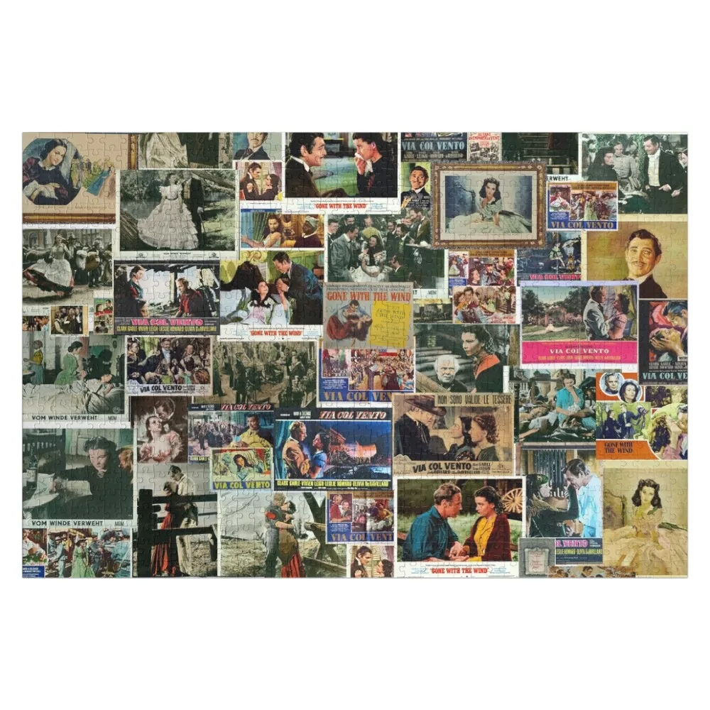 

Scarlett O'Hara lobbycards and posters Jigsaw Puzzle Iq Custom Name Child Toy Woodens For Adults Puzzle