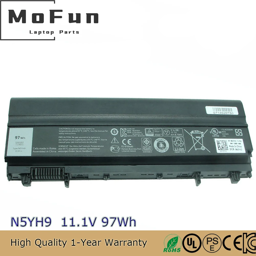 Новый оригинальный аккумулятор N5YH9 для Dell Latitude F49WX FT6D9 M7T5F NVWGM TU211 VJXMC VV0NF VVONF WGCW6