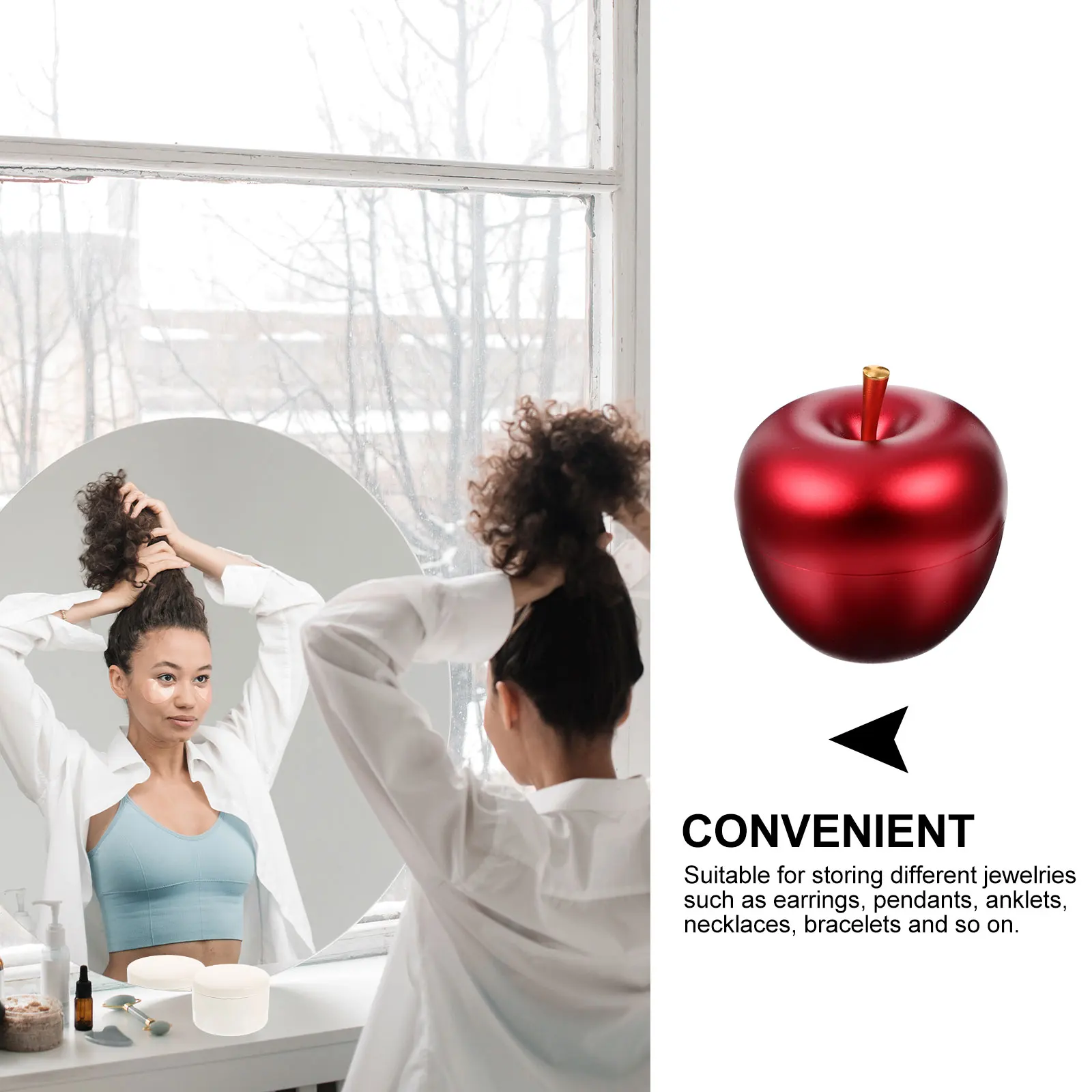 Aluminum Alloy Jewelry Storage Box Earring Necklace Bracelet Organizer Case Dustproof Light Compact Creative Shape Desktop