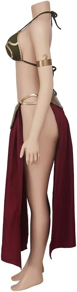 재고 있음 슬레이브 프린세스 레이아 코스프레 의상 캐리 피셔 레이아 섹시 브라 쇼츠 스커트 수트 할로윈 카니발 의상