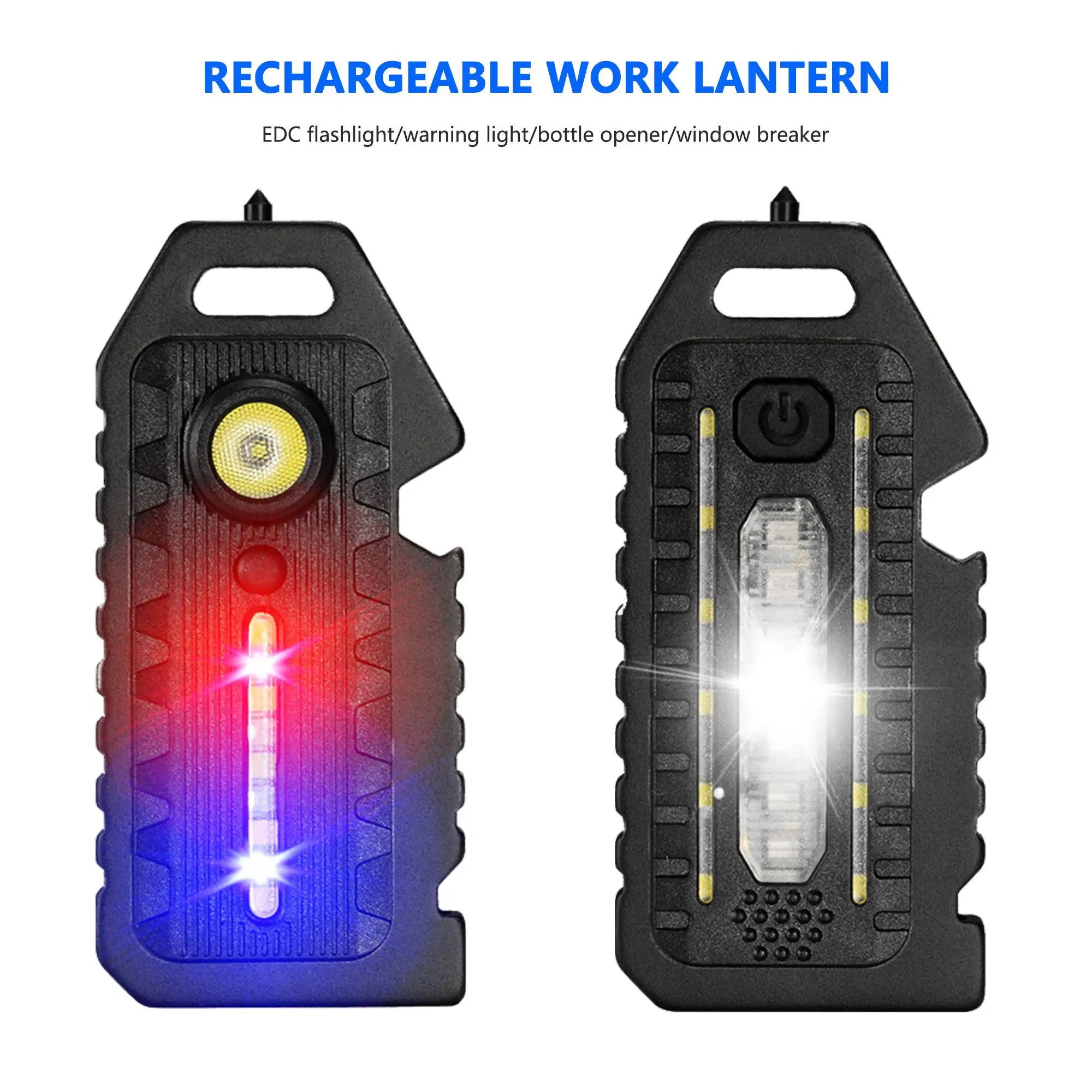 Portable USB Rechargeable Outdoor Sport Flashlights 5 Lighting Modes IPX3 Waterproof LED+SMD Clip Worklight Bike Rear Lights
