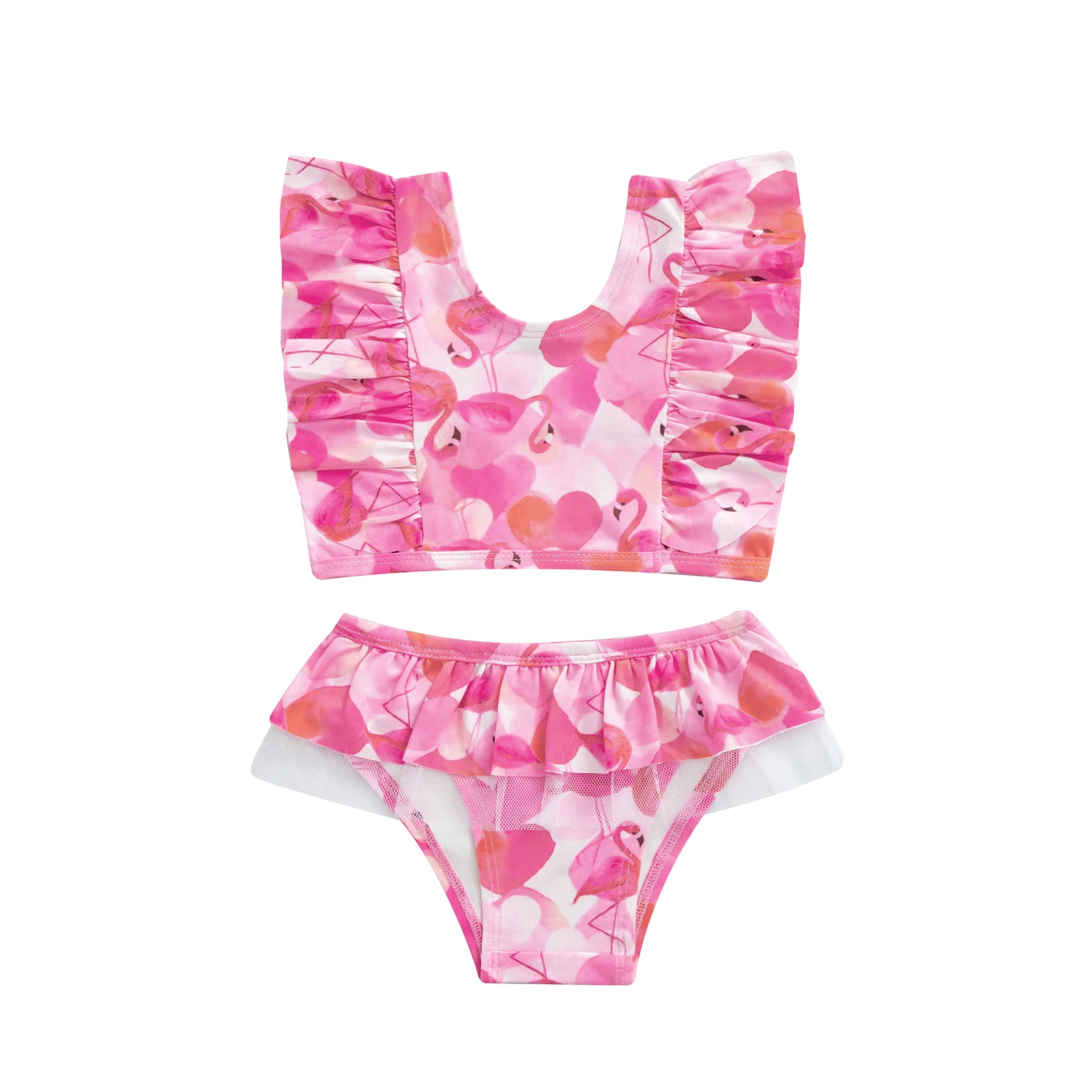 Ensemble de bikini à rayures colorées pour enfants, imprimé de dessin animé, précieux short en Y, maillots de bain d'été pour bébé fille, ensembles de bikini de plage, 2 pièces