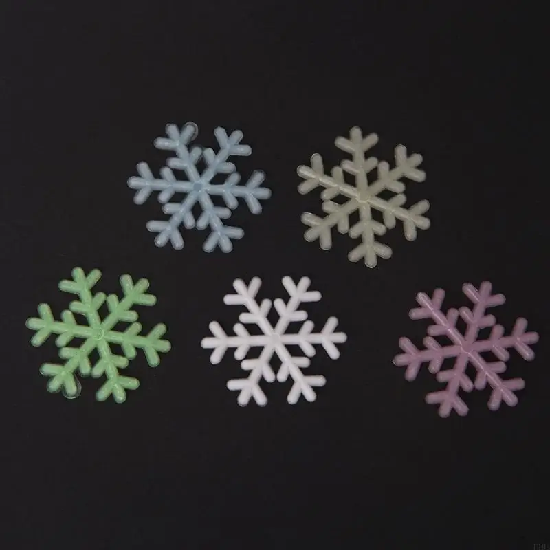 F19B 50Pcs 3D Luminous Snowflake Glow Light Home Garden Fluorescent Decal