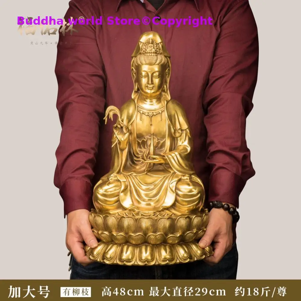 

Special Offer -HOME lobby Temple Company Opening efficacious Good luck Auspicious Guanyin Buddha brass Sculpture statue 48CM