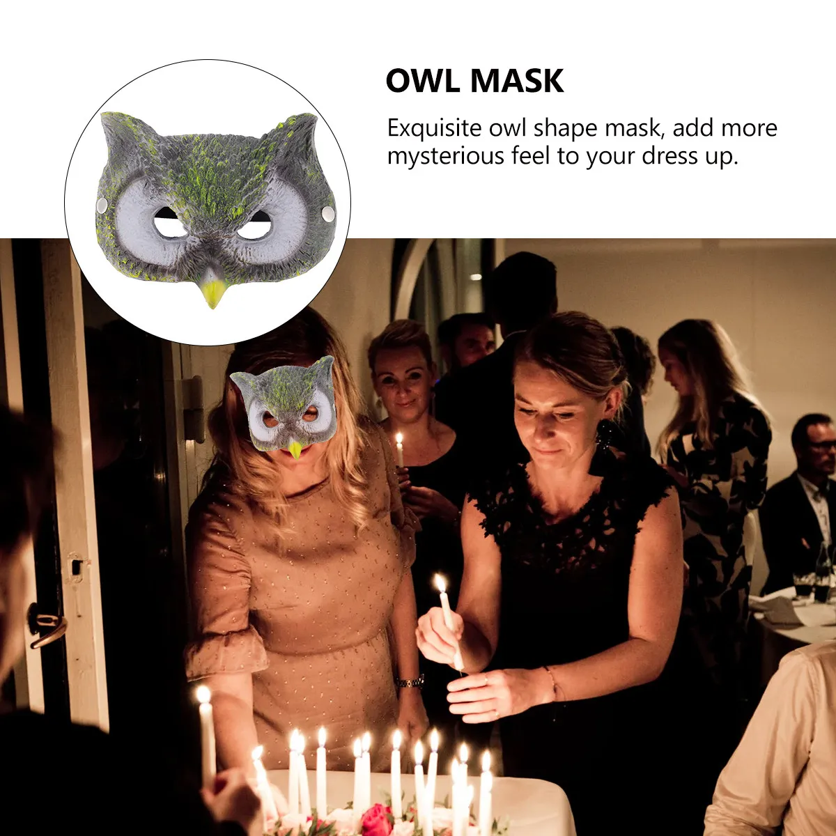 

Маска совы (1 шт.), премиум-материал, изысканный аксессуар для Хэллоуина, уникальный жуткий костюм животного, декоративный элемент