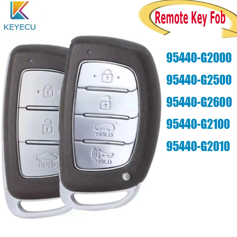 

KEYECU Smart Remote Key Fob for Hyundai Ioniq 2016 2017 - 2021 95440-G2100 G2010 G2000 G2500 G2600 433Mhz ID47 3/4Buttons