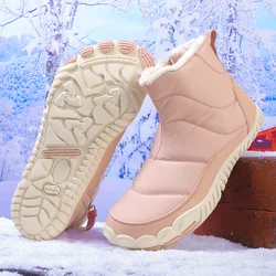 2024 Winter Booties Outdoor Waterproof Barefoot Boots For Women Men Ankle Boots Plush Warm Snow Shoes Non-slip Casual Sneakers