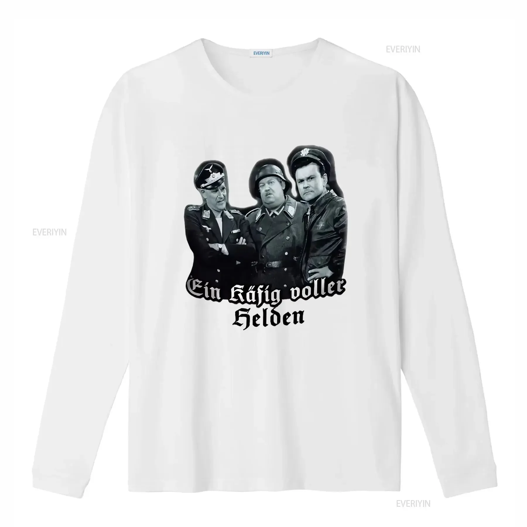 A Cage Full of Heroes Colonel Klink Sergeant Schultz T Shirt 30413 Retro German Military Style Print for Men vintage Washed
