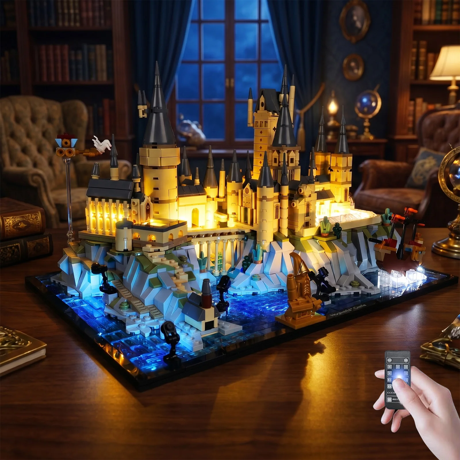 LED-Beleuchtungsset ohne Modellbausatz, passend für LEGO Hogwarts Schloss und Gelände 76419 Bausteine