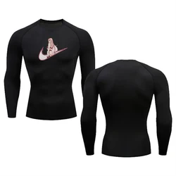 Creative Printed Running compression T-shirt Men's Fast drying Fitness Sports wear Fitness Sports long sleeve breathable tops