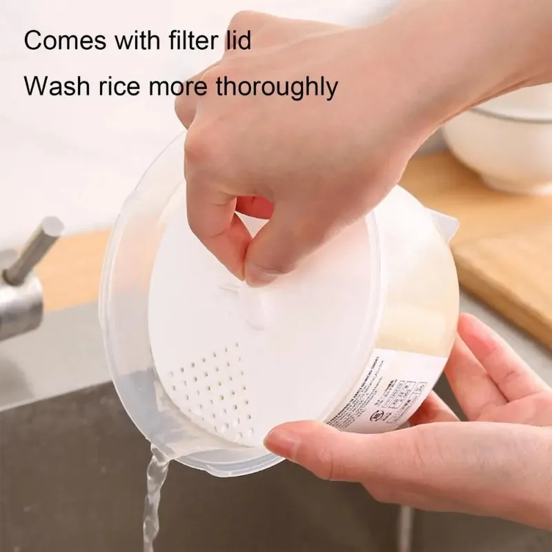 Microwave Japanese Rice 900ML Multifunctional Steamer Hot Soup Lunch Box Food Grade PP Kitchen Steamer Suitable for Any Scenario