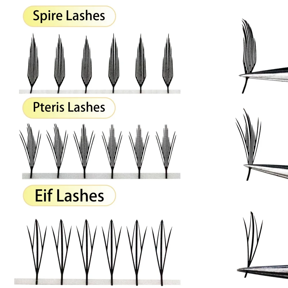 MIOFIA Tower Top Federförmige Wimpernverlängerung Comic Natürliche Leichtgewichtige Falsche Wimpern Vorgefertigte Fächerwimpern für Make-up-Tools – Detail 3