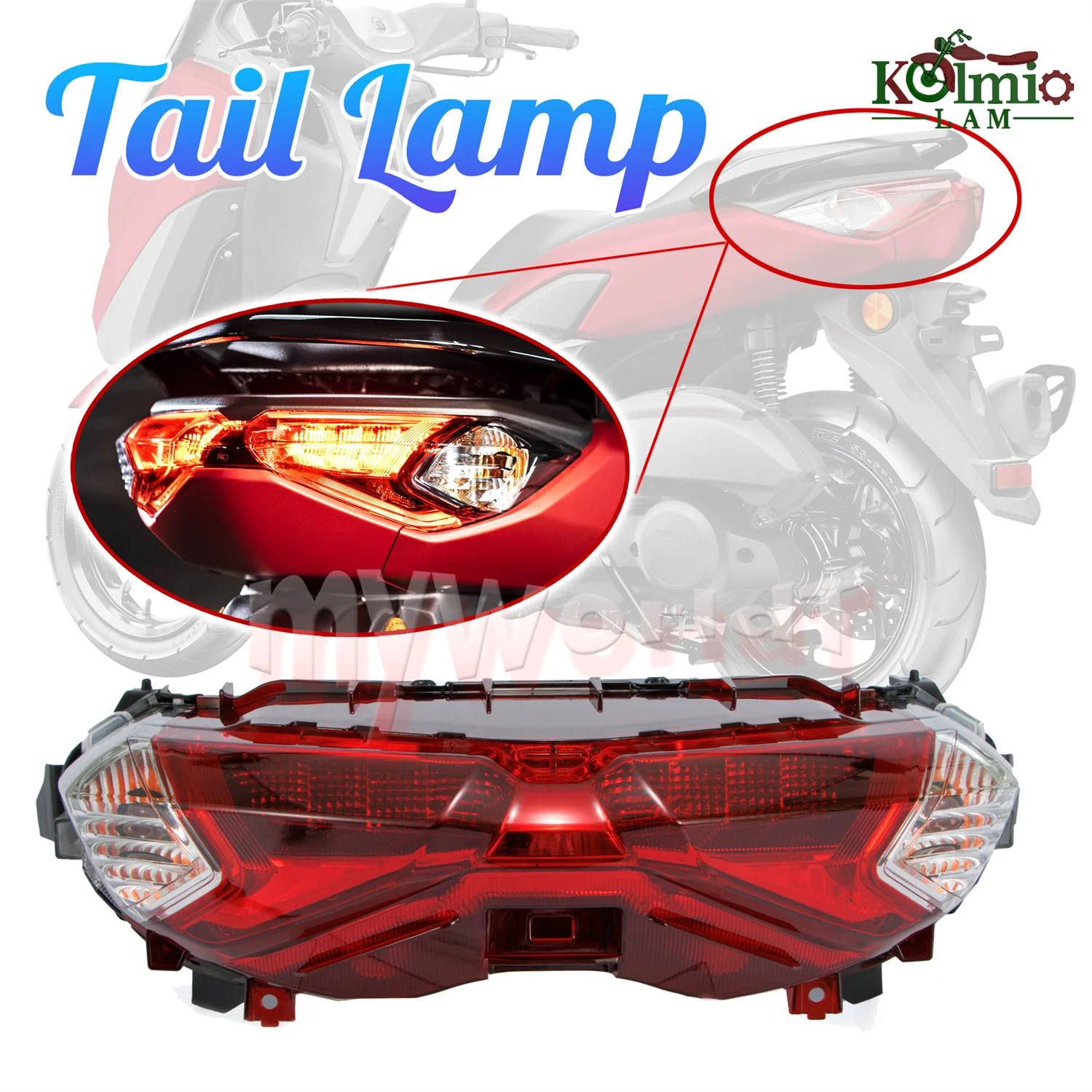 

Fit For YAMAHA NMAX125 NMAX155 2020 - 2023 Motorcycle LED Brake Turn Signal Tail Light Integrated Taillight NMAX N-MAX 155 125