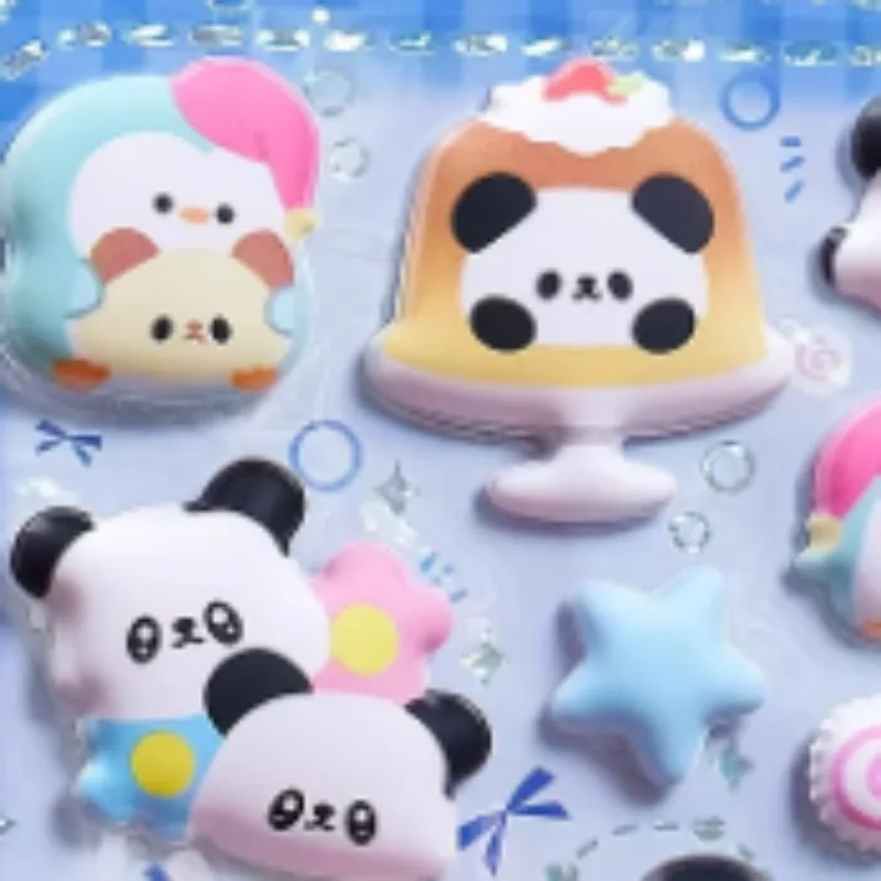 Simpatico panda 3D cartone animato antistress adesivo decorativo in gomma zampe adesivo per cassa del telefono per bambini adesivo giocattolo classico divertente per bambini