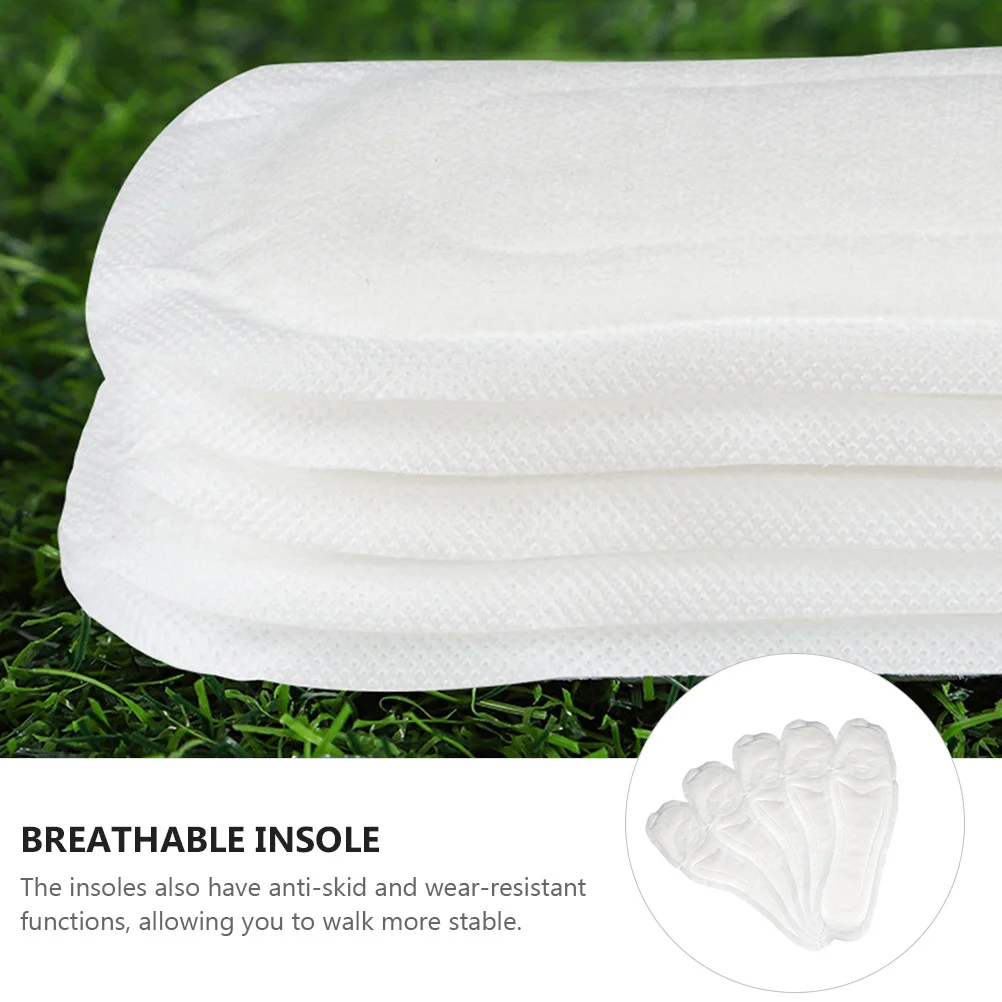 10 Paar Einweg-Baumwoll-Einlegesohlen, Schweißabsorption, atmungsaktiv, Wolkengefühl, eigenartige Geruchsreduzierung, Einweg-Einlegesohle