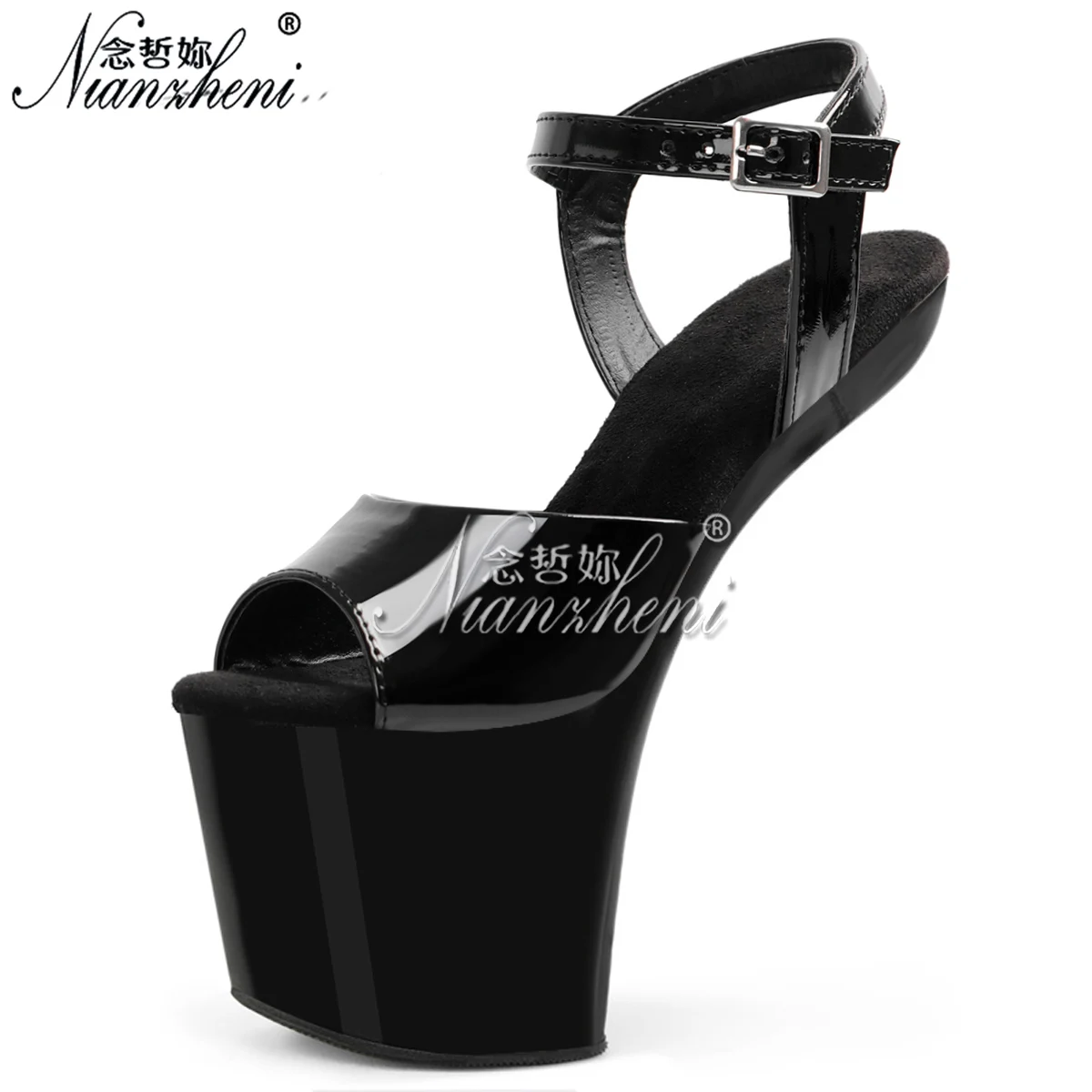 Snake skin Clear fashion 20CM Sandals Exotic platform 8 Inches Hoof Heels Sexy Fetish Stripper gladiator props shoes Nightclub