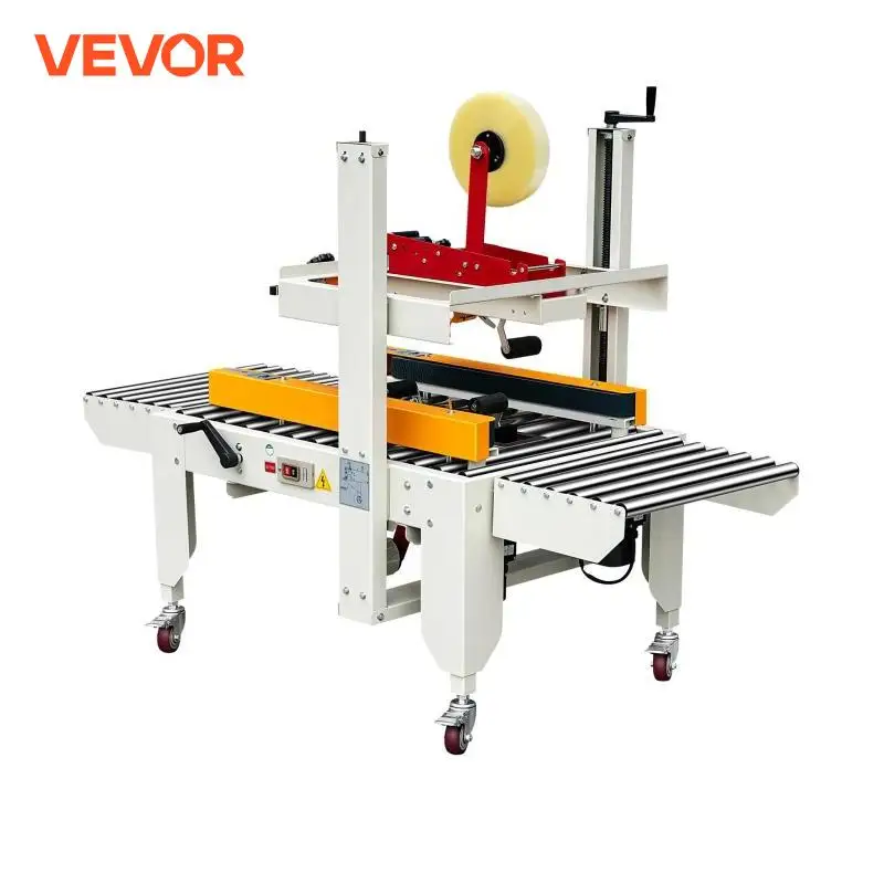 VEVOR 110V Box Sealing Machine Case Carton Sealer 180W Packing Area 30*40 CM / 50*50 CM for Home Appliances Textiles Delivery