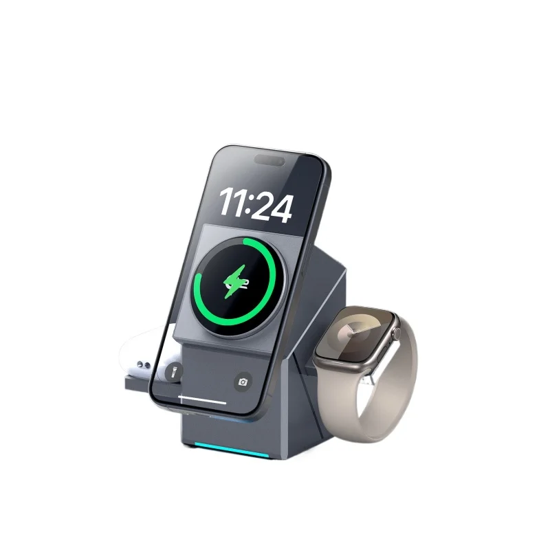 

3-in-1 Magnetic Rotary Rubik's Cube Wireless Charger for Apple 15 Watch Holder