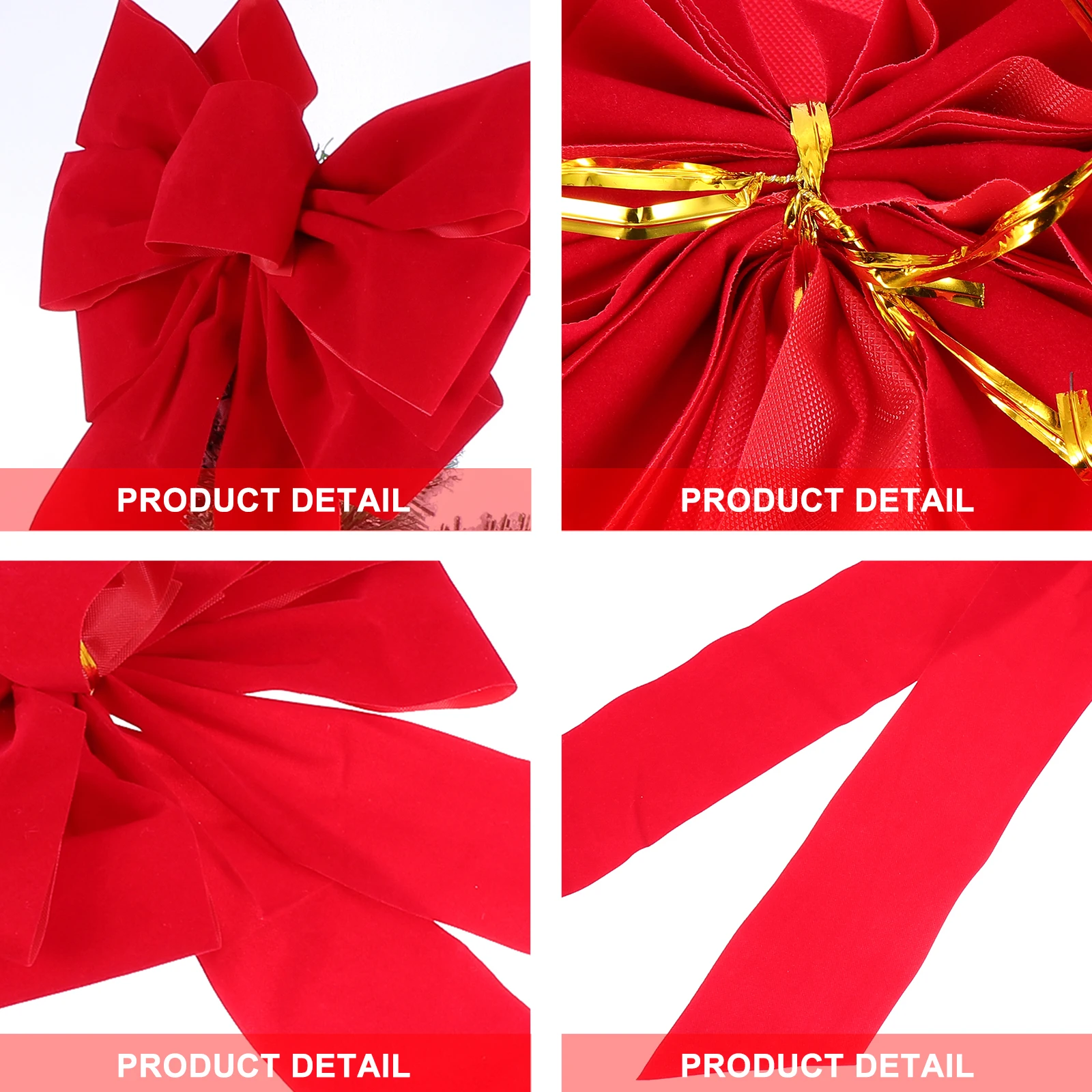 

4 Pcs Christmas Bow Xmas Tree Decors Bowknot Ornament Decorations Outdoor Adornment Crafts