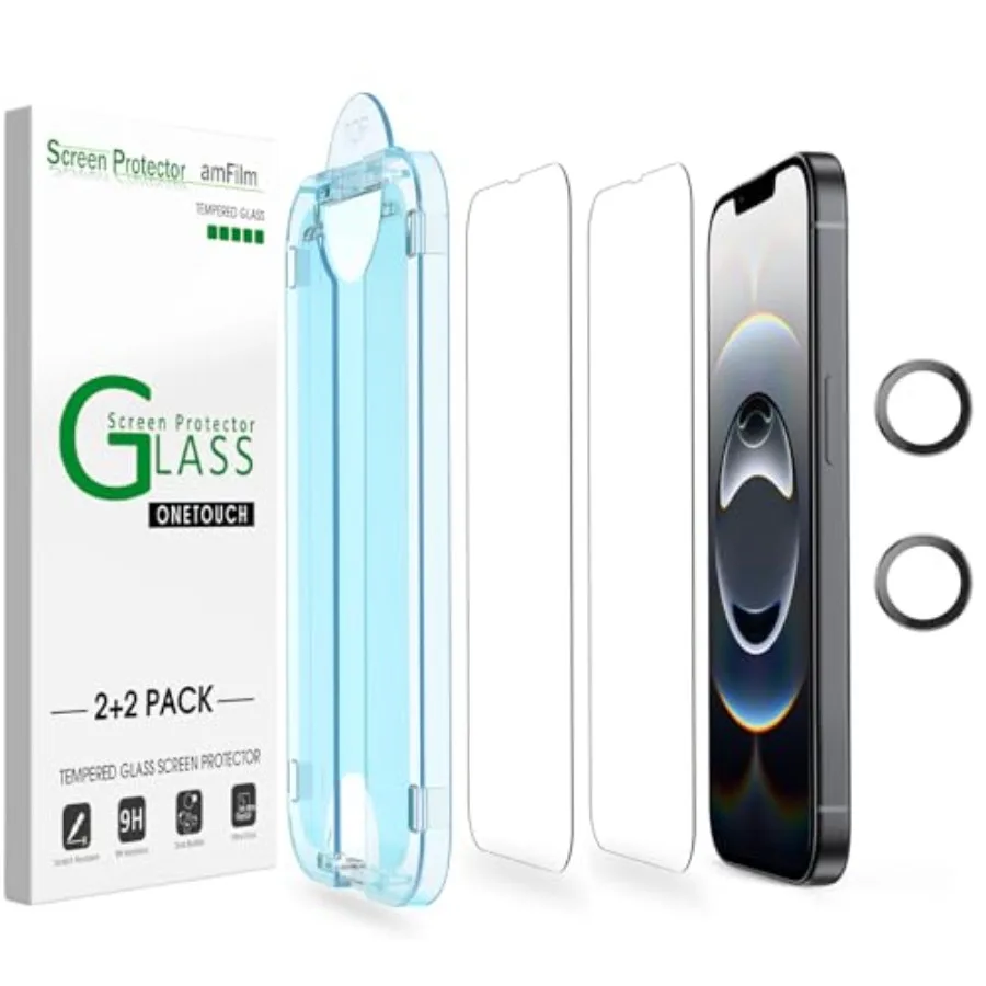 

Auto-Alignment OneTouch for iPhone 17e/ iPhone 16e [6.1''] Screen Protector + Camera Lens Protector, Tempered Glass, 30 Seconds