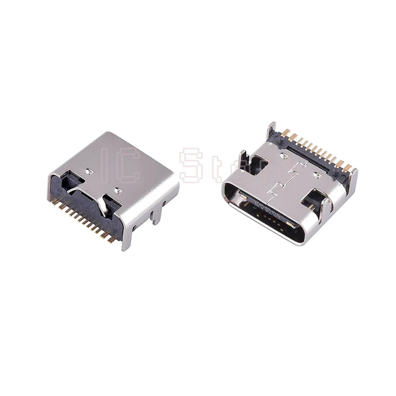 100PCS TYPE-C USB-3.1 5A Female Socket Connector 16 Pin SMD Black White Orange Blue