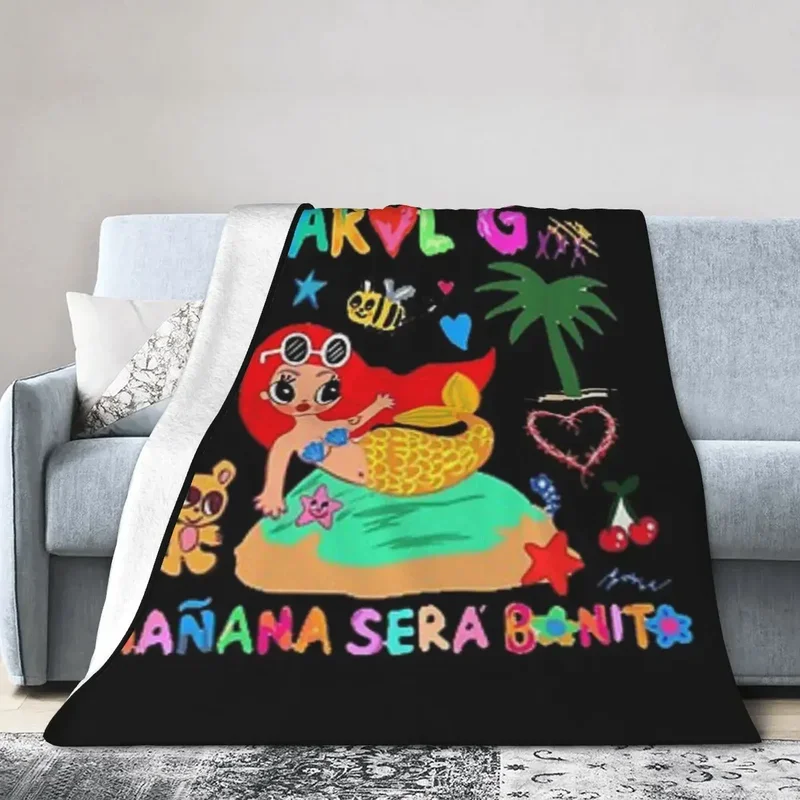 Manana Sera Bonito Karol G blanket soft warm flannel throw blanket bed for living room picnic travel home sofa bed cover