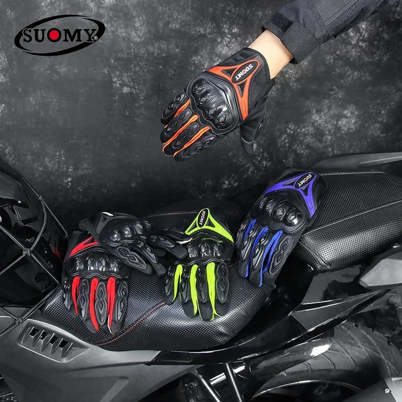 

SUOMY Summer Motorcycle Gloves Full Finger Riding Motocross Breathable Racing Cycling Rider Protector Motor Off-road Women Men