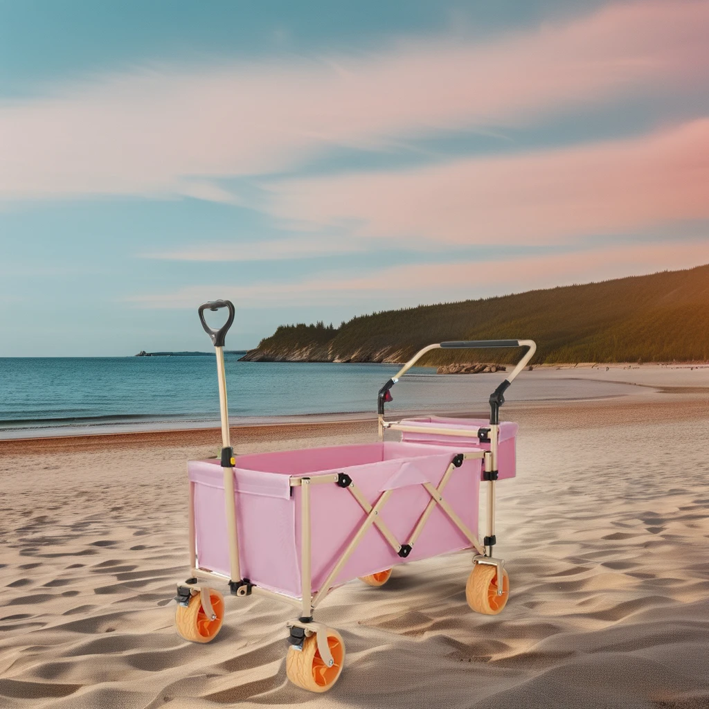 Carrito de compras y Picnic plegable de alta calidad, nuevo diseño, carrito de mano para acampar al aire libre, materiales metálicos y plásticos, bolsa de viaje, 2024