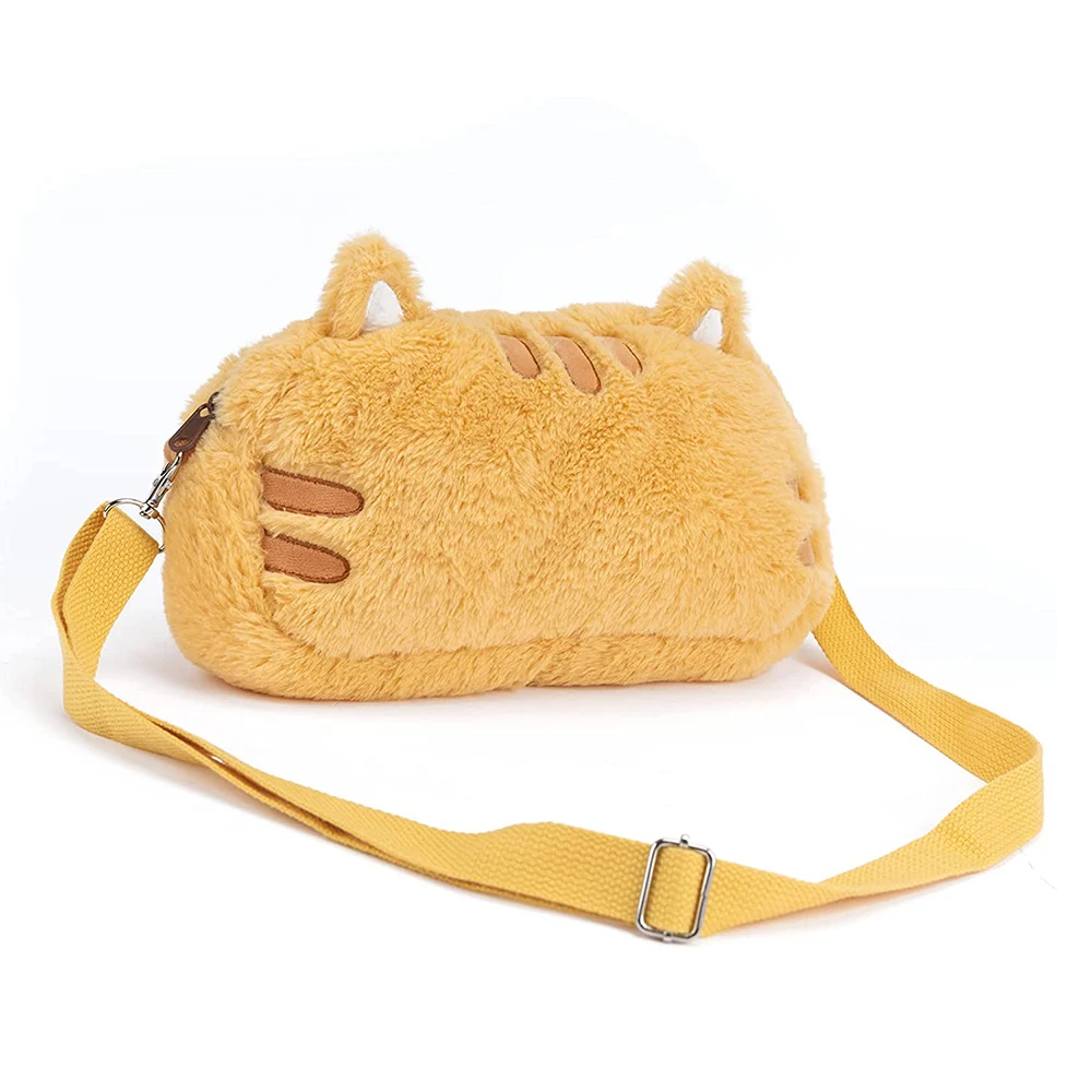 Cute Fat Cat Plush Bag Compatible with Nintendo Switch OLED/Switch Lite/Switch Game Accessories Storage Case with Shoulder Strap