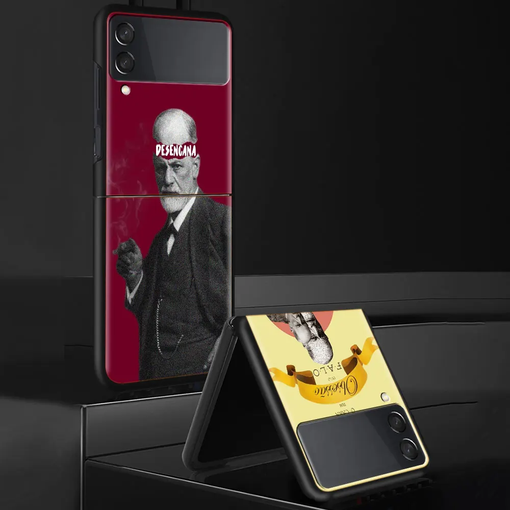 Sigmund Freud founder of psychoanalysis Cell Cell Phone Case For Samsung Galaxy Z Flip 5 5G Z Flip 6 5G 4 3 Black Coque Hard P