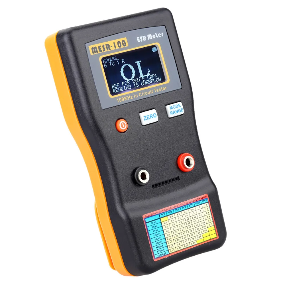 MESR-100/M6013 ESR Capacitance Ohm Meter Professional Capacitance Resistance Capacitor Circuit Testing Device Capacitor Tester